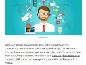 screenshot of article on multi lingual support